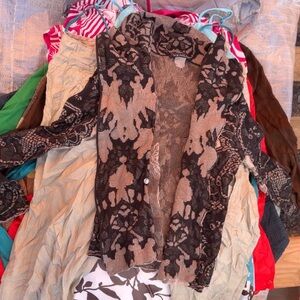 Lace design cardigan